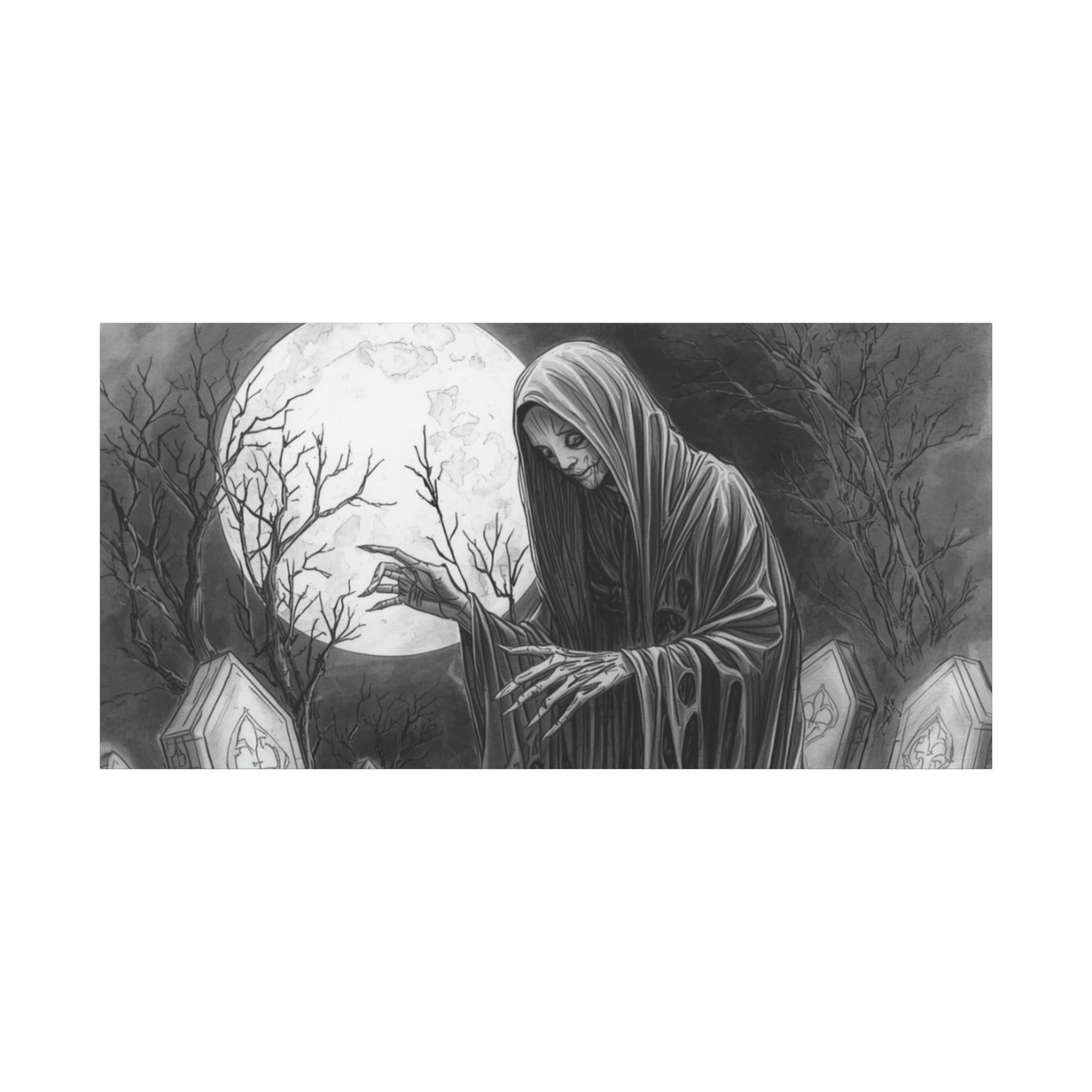 Grim Reaper Graveyard Matte Canvas Wall Art