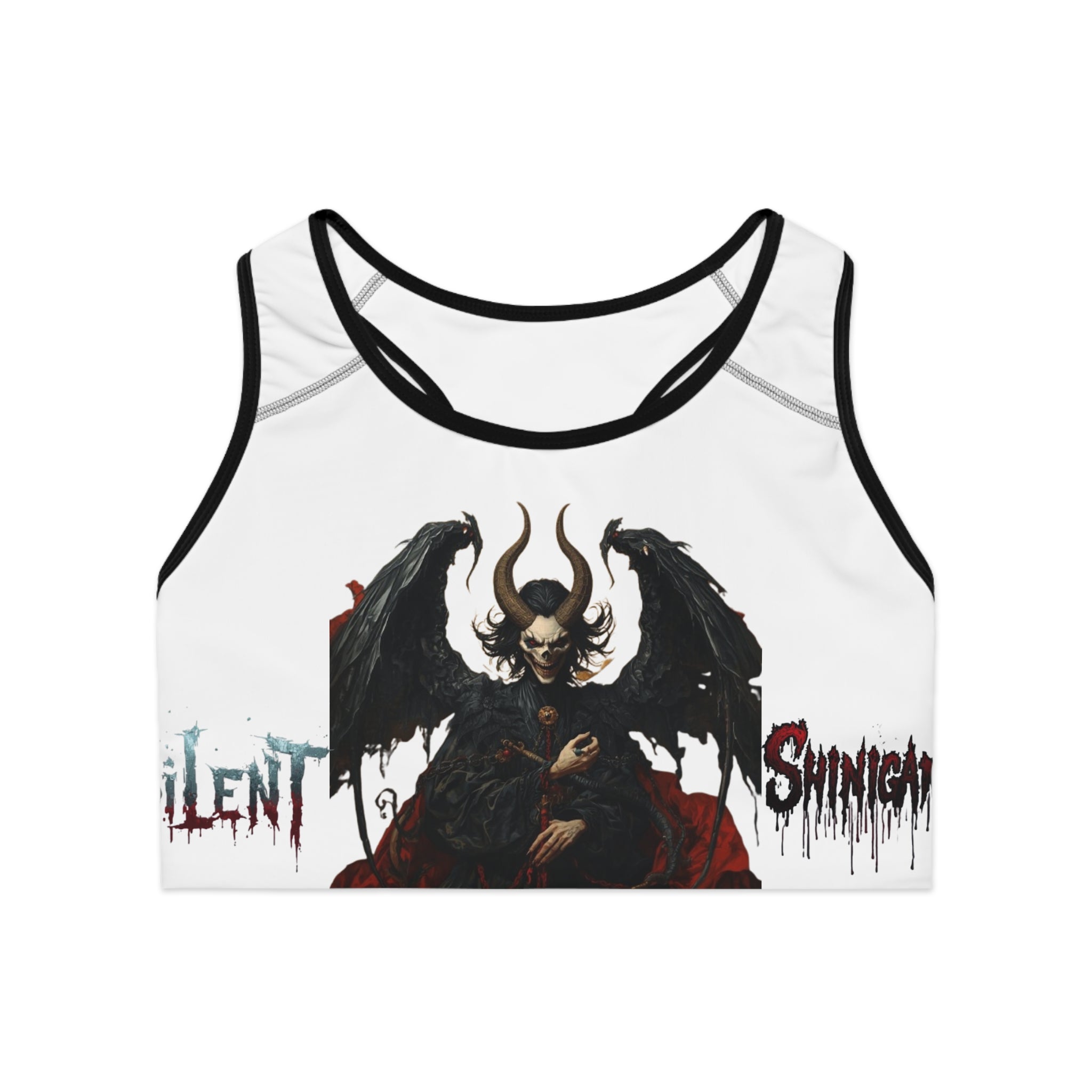 Silent Shinigami Demon Wing Sports Bra — Gothic Anime Athletic Top