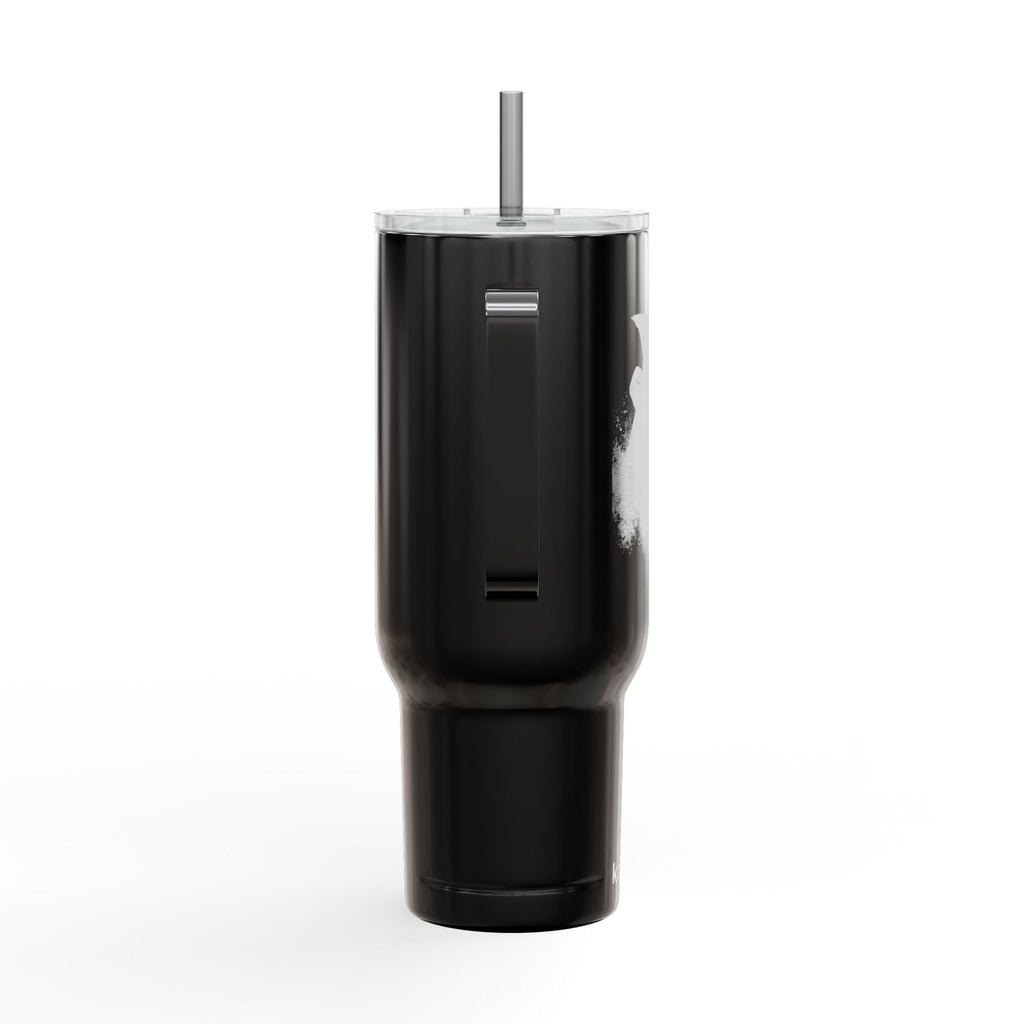 40oz Engraved Skull Reaper Tumbler with Lid — Insulated Travel Cup