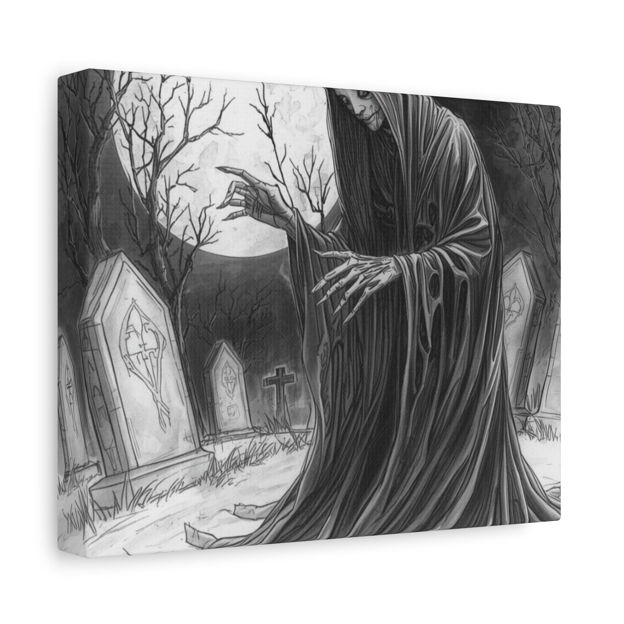 Grim Reaper Graveyard Matte Canvas Wall Art