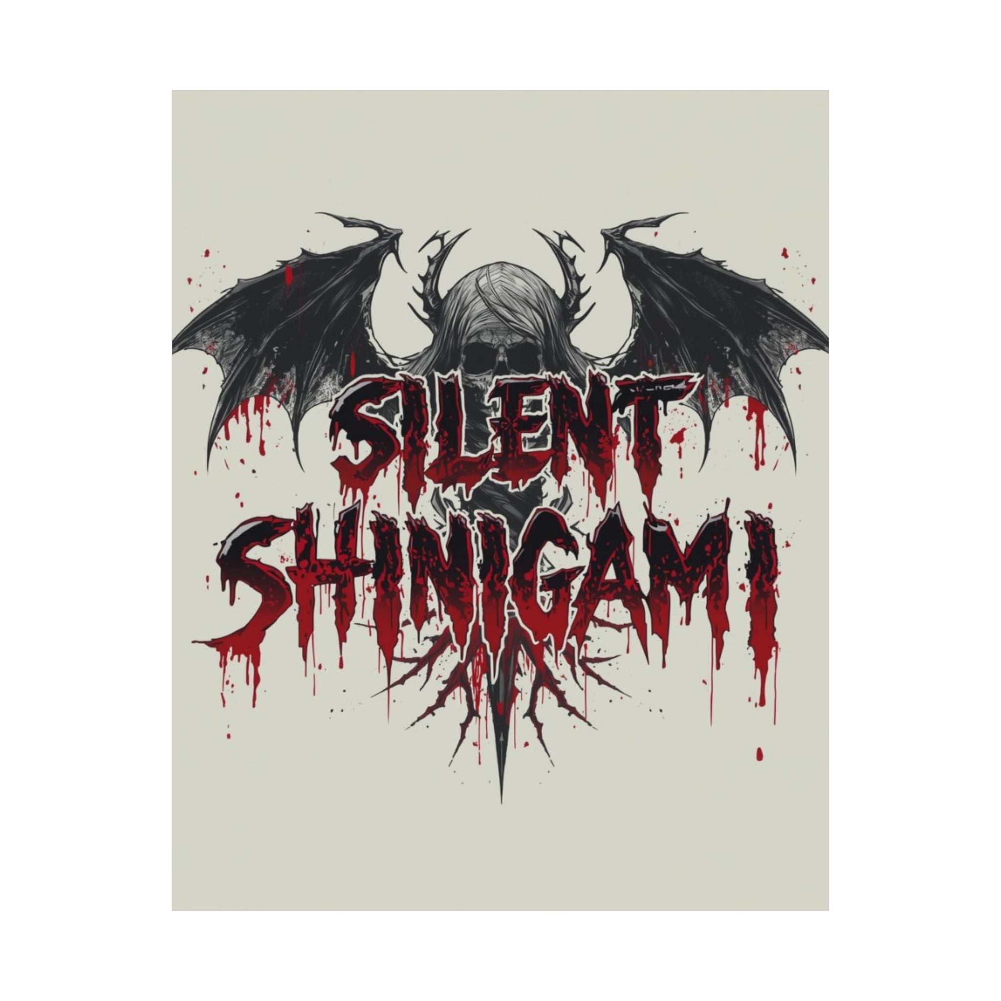 Silent Shinigami Matte Poster — Dark Gothic Skull & Wings Wall Art