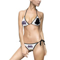 Black Cat Graphic Bikini — Women's Tie-Side Swimsuit with Gothic Logo