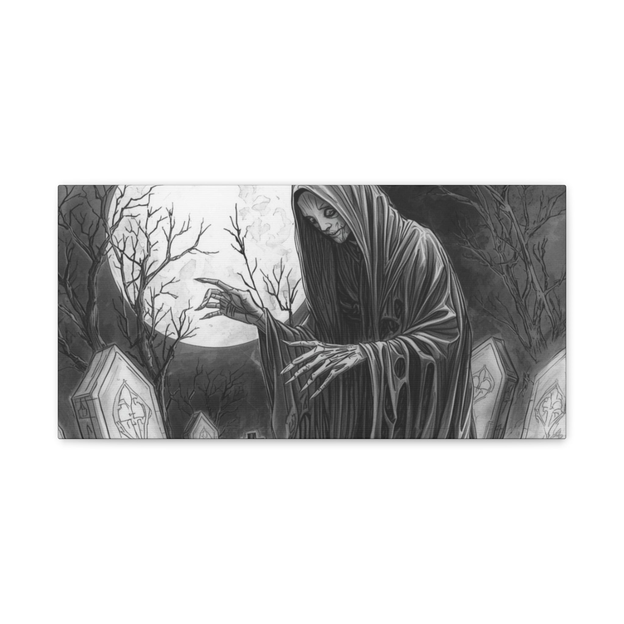 Grim Reaper Graveyard Matte Canvas Wall Art