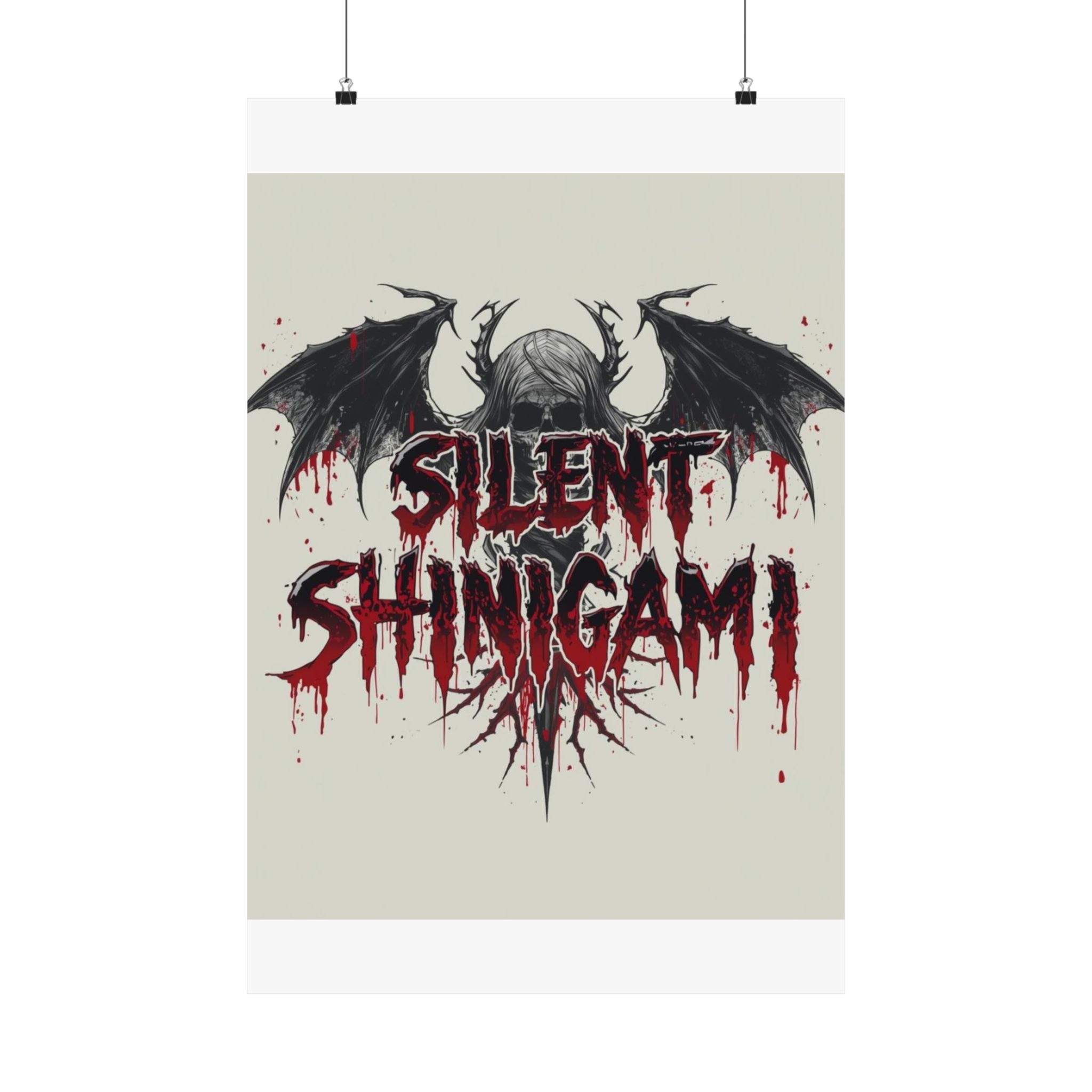 Silent Shinigami Matte Poster — Dark Gothic Skull & Wings Wall Art