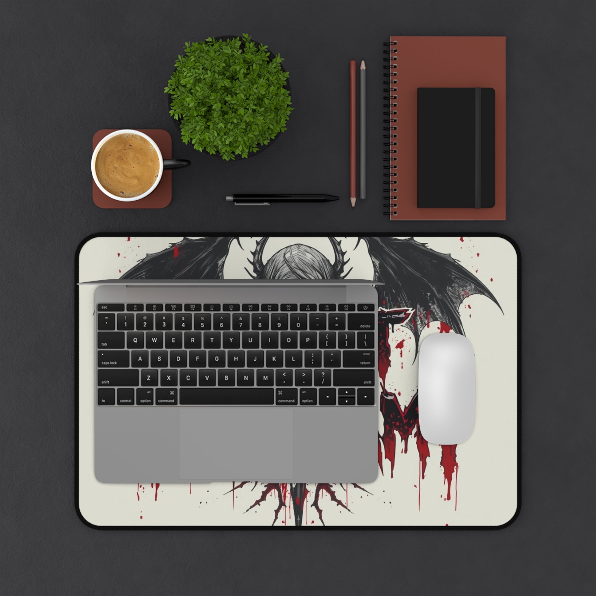 Silent Shinigami Desk Mat — Gothic Anime Gaming Mouse Pad