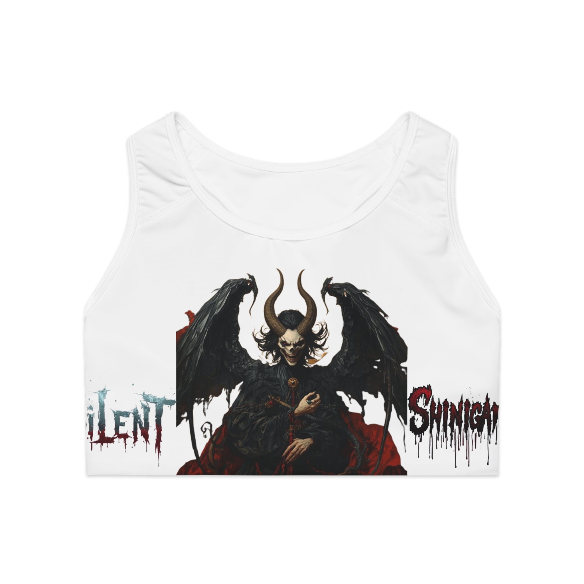 Silent Shinigami Demon Wing Sports Bra — Gothic Anime Athletic Top