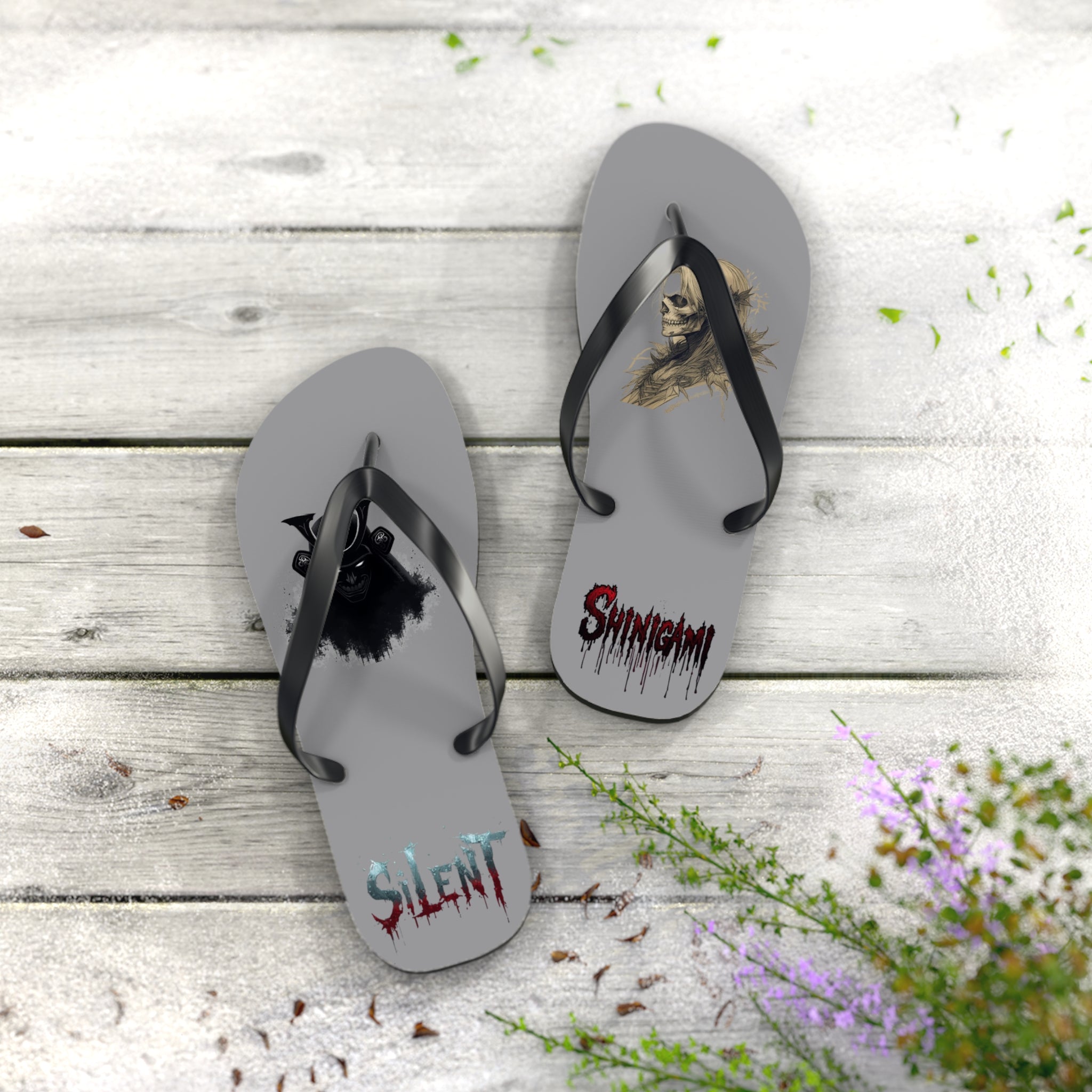 Silent Shinigami Flip Flops — Horror Skull Beach Sandals