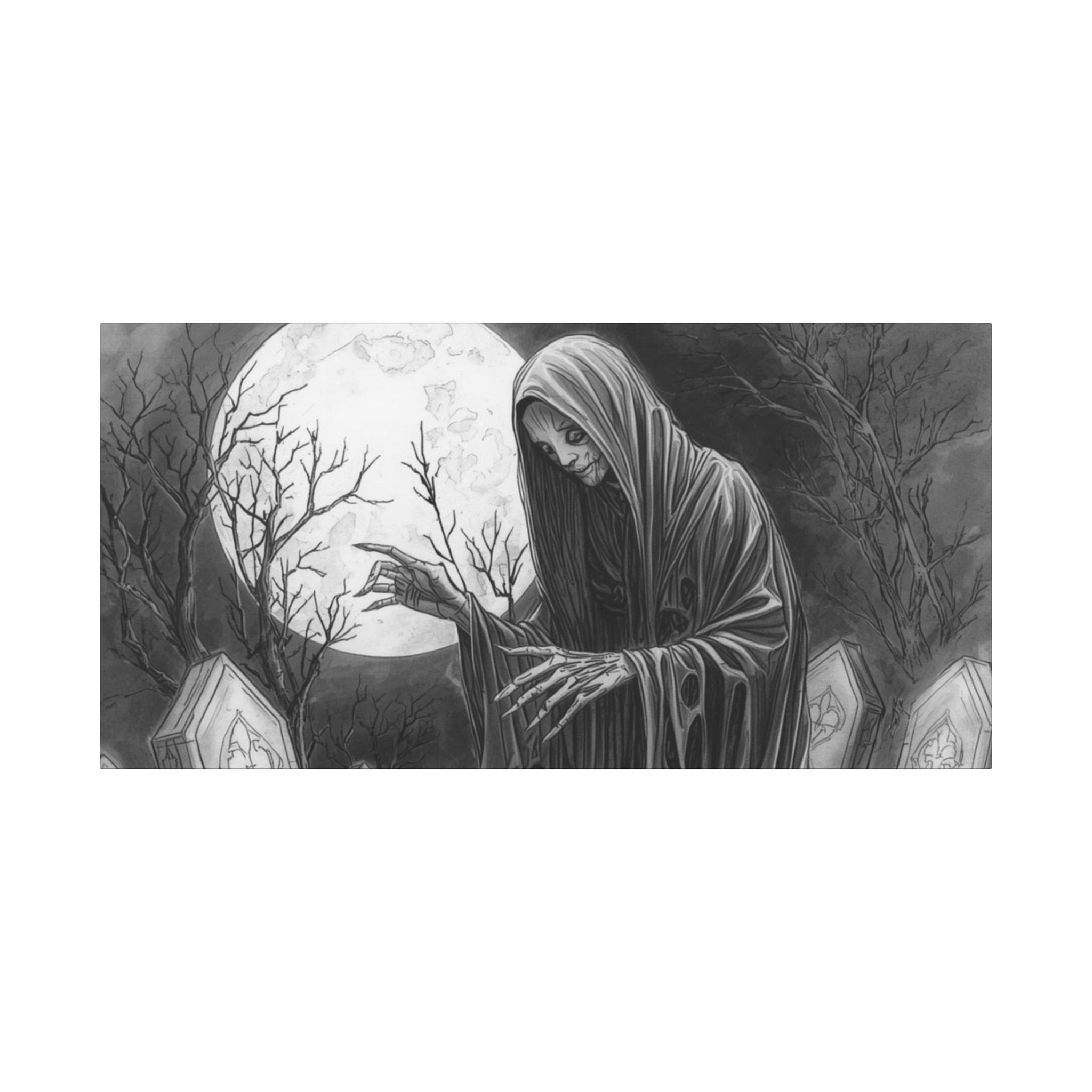 Grim Reaper Graveyard Matte Canvas Wall Art