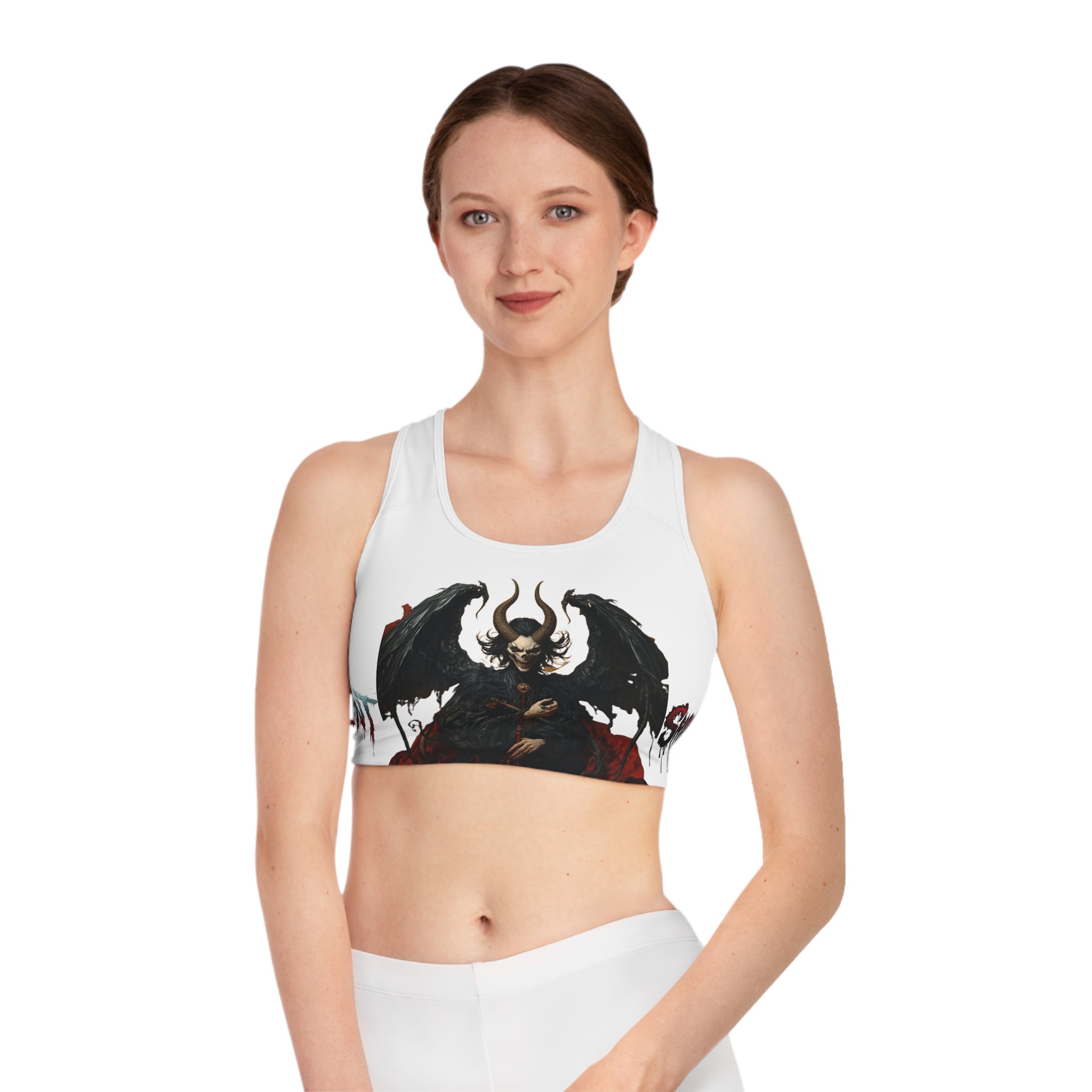 Silent Shinigami Demon Wing Sports Bra — Gothic Anime Athletic Top