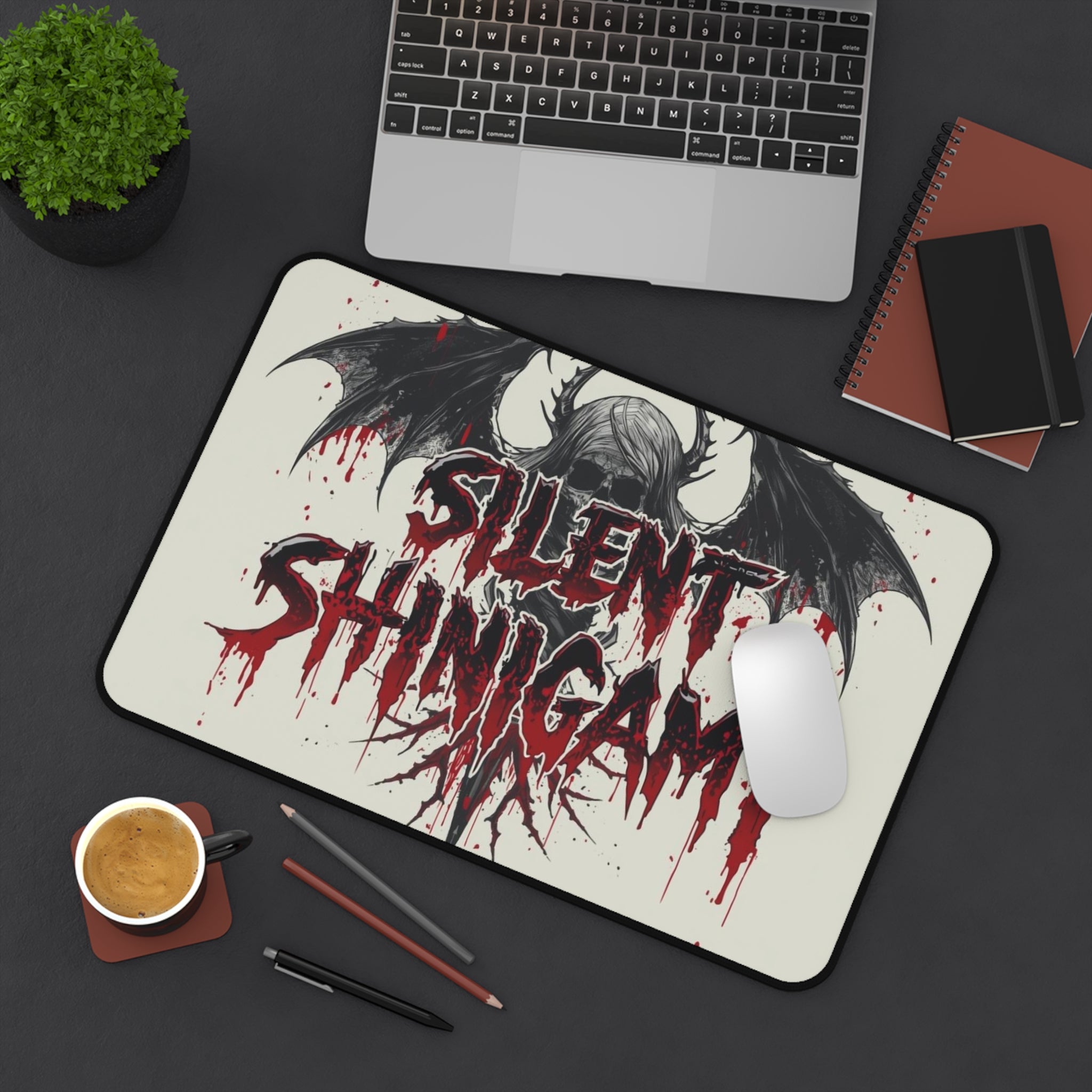 Silent Shinigami Desk Mat — Gothic Anime Gaming Mouse Pad