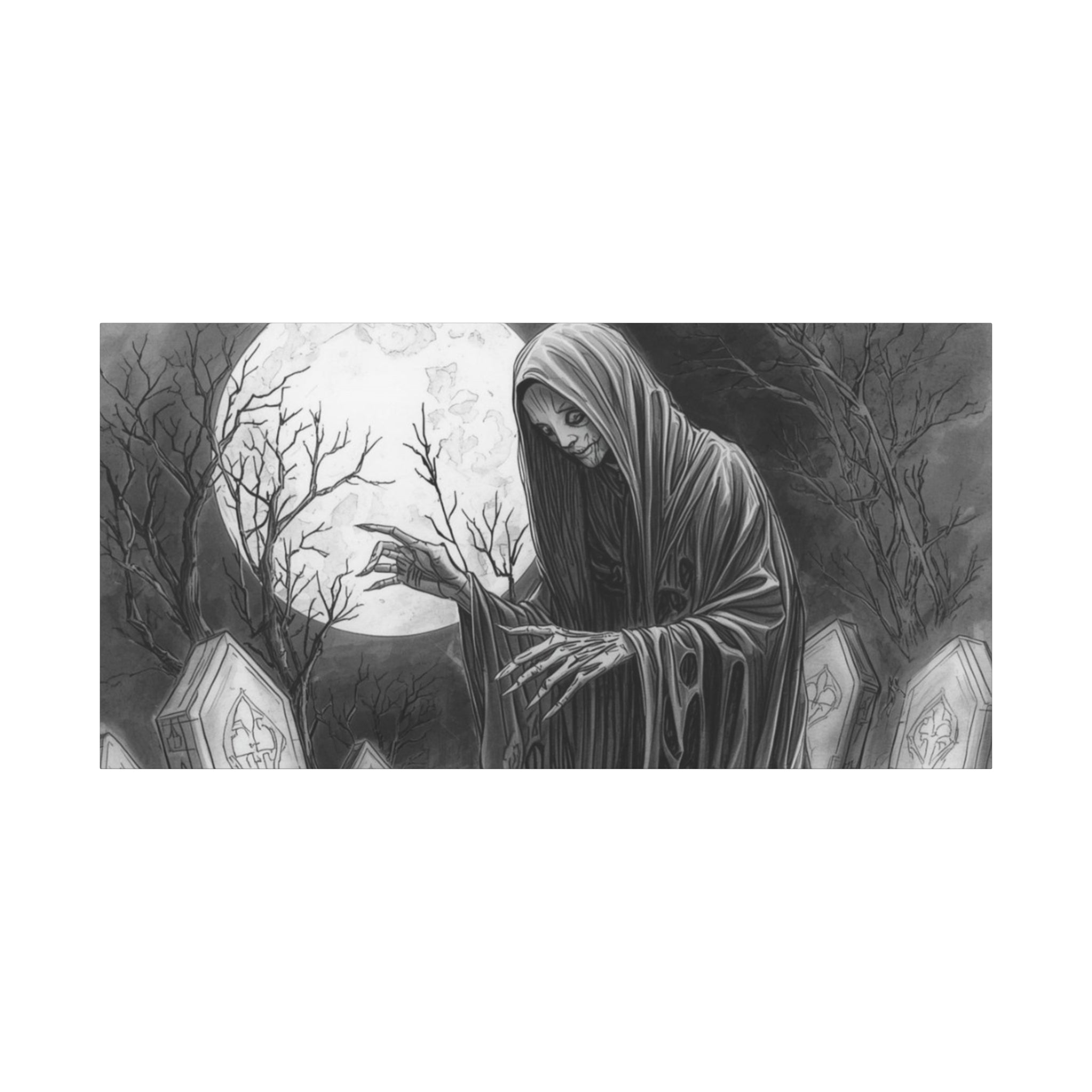 Grim Reaper Graveyard Matte Canvas Wall Art